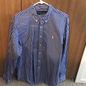 Blue/black/white stripe Ralph Lauren button down